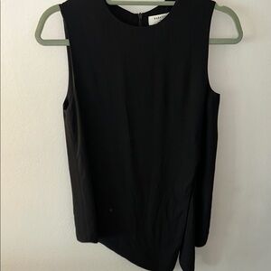 Babaton Black Asymmetrical Tie Front Tank Top